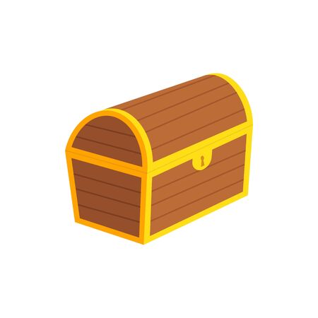 Vector illstration of closed treasure chest. Flat design.のイラスト素材
