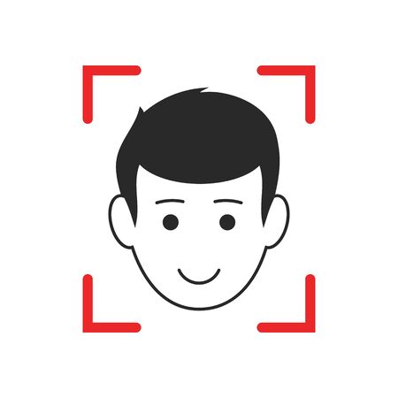 Vector illstration of face scanning icon. Isolated.のイラスト素材