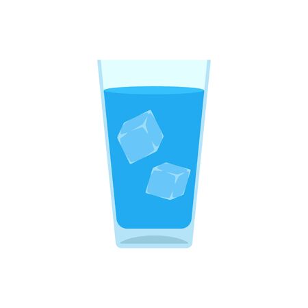Vector illstration of glass of water. Flat design.のイラスト素材