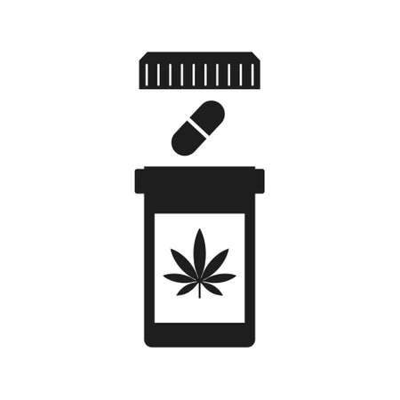 Cannabis pills icon design in flat style. Vector.のイラスト素材