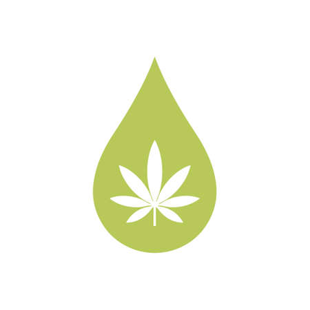 Green cannabis oil icon design in flat style. Vector.のイラスト素材