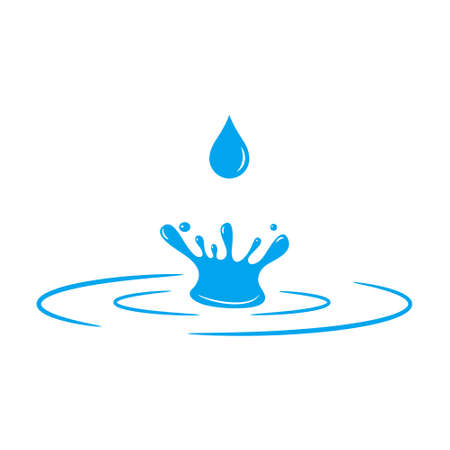 Blue falling drop of water icon design. Vector illustration.のイラスト素材