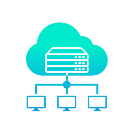 Cloud icon design. Hosting concept. Gradient. Vector.のイラスト素材
