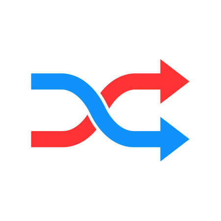 Vector illustration of random sign. Two arrows icon design.