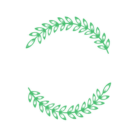 Vector illustration of a frame made of two branches.のイラスト素材