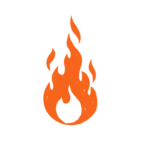 Vector illustration of fire in hand-drawn style.のイラスト素材