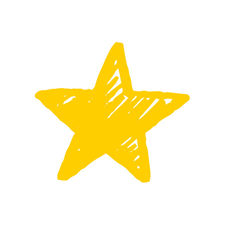Vector illustration of star in hand-drawn style.のイラスト素材