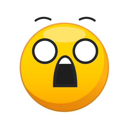 Illustration of shocked face. Emoji for a chat.のイラスト素材