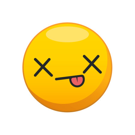 Illustration of dead face. Emoji for a chat.のイラスト素材