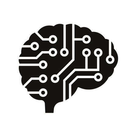 Illustration of artificial intelligence icon design in flat style.のイラスト素材
