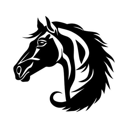 Illustration of horse head in drawing stencil style.のイラスト素材