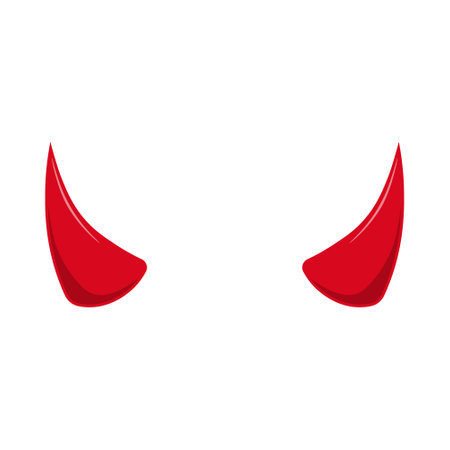 Vector illustration of short red devil horns.のイラスト素材