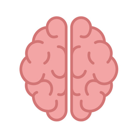 Human brain icon in outline style. Vector.のイラスト素材