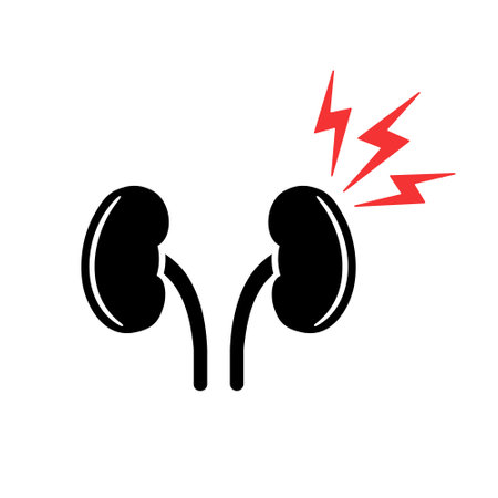 Kidney pain related icon in flat style.のイラスト素材
