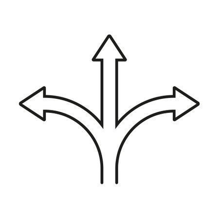 Triple arrow icon design in linear style.のイラスト素材