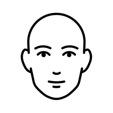 Face icon design in linear style.のイラスト素材