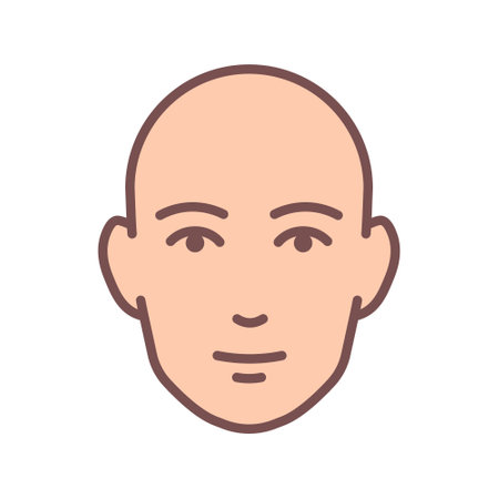 Human head icon in line and fill style.のイラスト素材