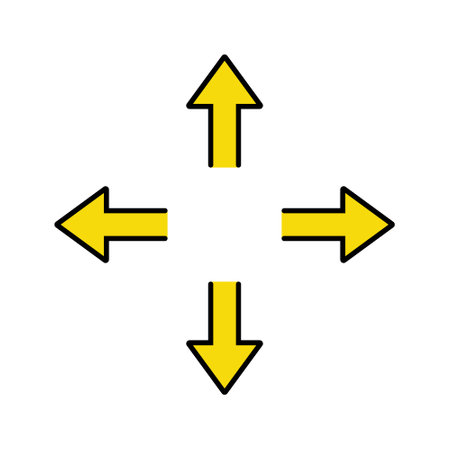 The four-direction arrow icon in line and fill style.のイラスト素材