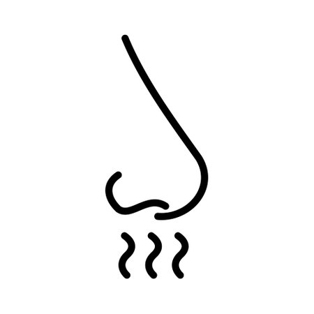 Smell sense icon in outline style.のイラスト素材