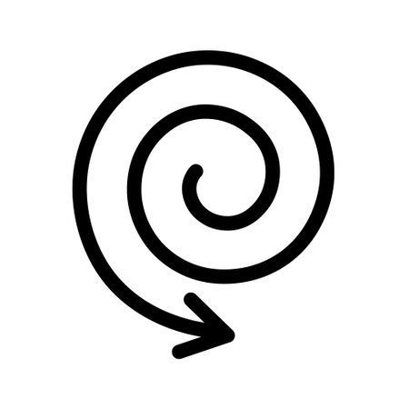 Vector illustration of linear spiral arrow.のイラスト素材