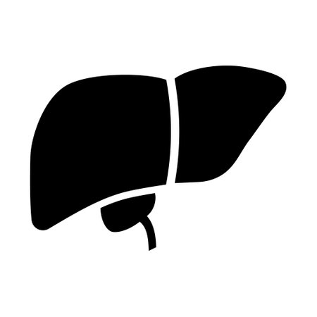 Liver icon in flat style.のイラスト素材