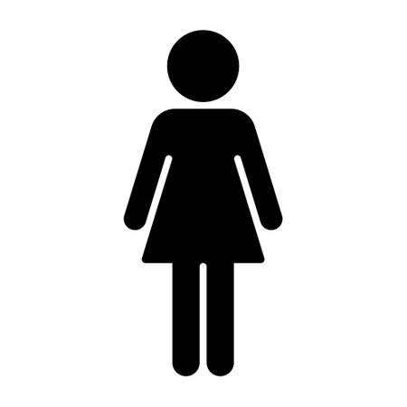 Stickman female icon in flat style.のイラスト素材
