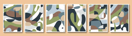 Set of modern abstract aesthetic pattern backgroundsのイラスト素材