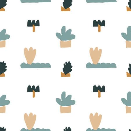 Cute seamless pattern with abstract organic shapes. Fashion vector template for wallpaper, nursery decoration, baby apparel printのイラスト素材