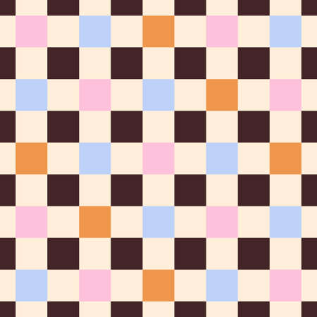 Retro vintage checkered vector seamless pattern. Y2k repeat print for fabric, textile, cover,...