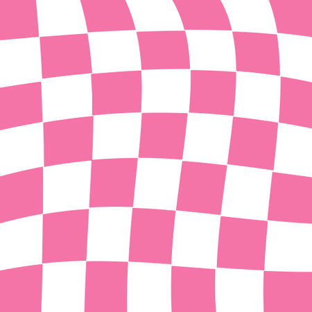 Cool Checkered Groovy Pattern. Y2k aesthetic background. Funky Retro Distorted Backdrop. Vintage Vector Designのイラスト素材