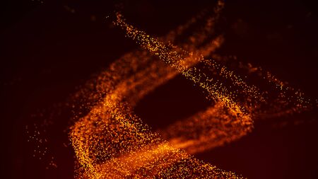 Vortex of dust particles. abstract fragments. 3D renderingの写真素材