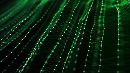 3D illustration DNA. Abstract digital connection dots and lines. Molecular abstract background. 3d renderingの写真素材