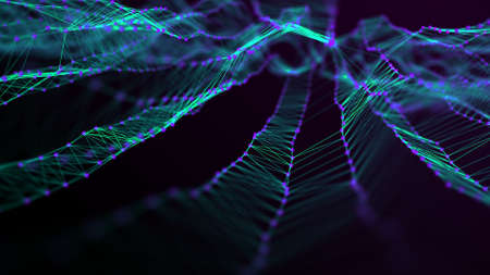 3D illustration DNA. Abstract digital connection dots and lines. Molecular abstract background. 3d renderingの写真素材