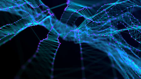 3D illustration DNA. Abstract digital connection dots and lines. Molecular abstract background. 3d...