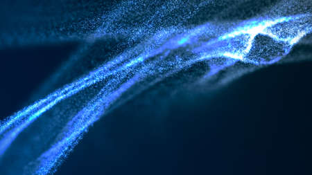Futuristic point wave. Abstract background with a dynamic wave. 3d renderingの写真素材