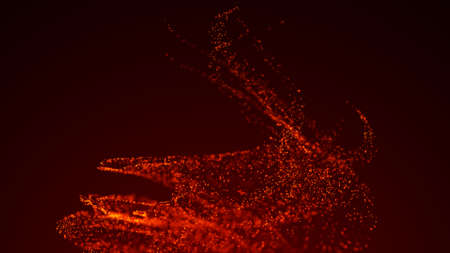 Whirlwind of particles of fire. abstract fragments. 3D rendering