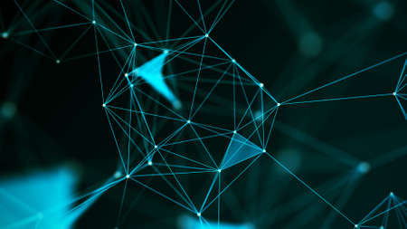 Abstraction composition on a blue backdrop. Connection structure. Background with connecting...