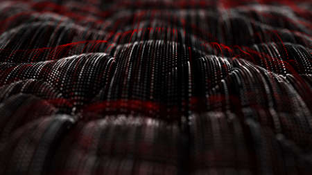 Abstraction composition on a backdrop. Connection structure. Background with connecting triangulars, dots and lines. 3d rendering.の写真素材