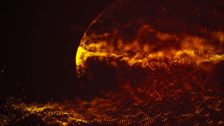 Vortex of dust particles. abstract fragments. 3D renderingの写真素材