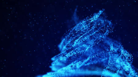 Vortex of dust particles. abstract fragments. 3D rendering