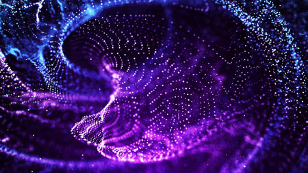 Vortex of dust particles. abstract fragments. 3D renderingの写真素材
