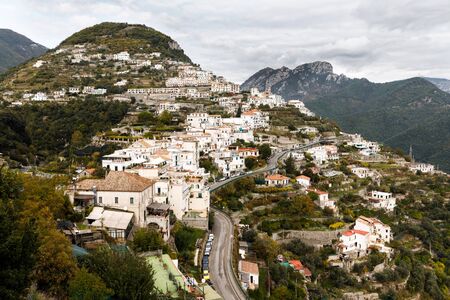 Wonderful landscape on the Italian coast. Sky with clouds.の写真素材