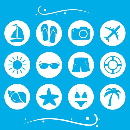 summer iconsのイラスト素材