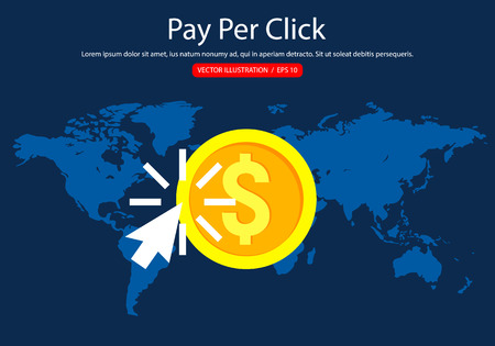 Pay Per Click. Web Marketing. Online Banking. Vector Illustration.のイラスト素材