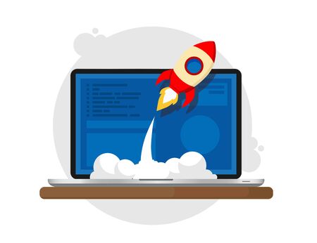 Vector illustration of successful startup business. Flat design.のイラスト素材