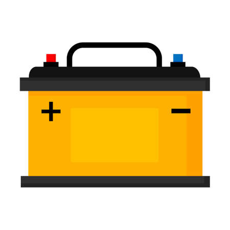 Car battery isolated on white background, vector illustrationのイラスト素材