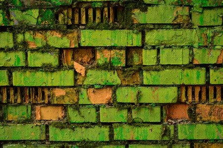 Background of old vintage brick wallの写真素材