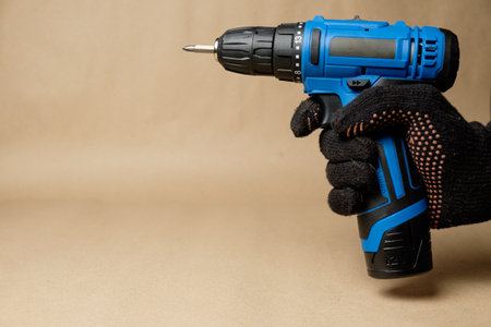 Powerful cordless drill tool for home repairs and construction tasksの写真素材