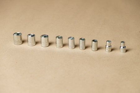 Set of hexagonal sockets for electric screwdriverの写真素材
