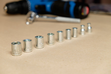 Versatile toolkit with essential sockets for home renovation and constructionの写真素材